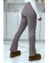 Pantalon bordeaux motif carreaux patte d'eph - 3