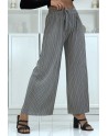 Pantalon palazzo plissé gris avec joli rayure - 2