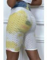 Cycliste tie and dye jaune push-up et anti-cellulite - 3