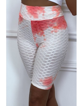 Cycliste tie and dye corail push-up et anti-cellulite - 4
