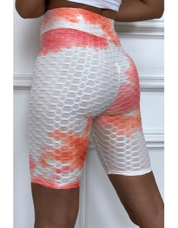 Cycliste tie and dye corail push-up et anti-cellulite - 6