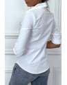 Chemise blanche à manches longues avec imprimé - 4