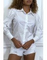 Chemise blanche à manches bouffantes - 3