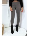 Jeans slim gris avec poches arrière - 8