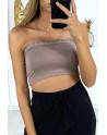 Bandeau taupe avec strass - 3