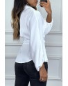 Chemise blanche à cordon à la taille, effet satiné - 2