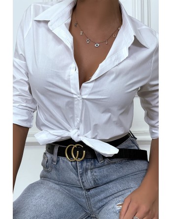 Chemise blanche cintré avec dessin au dos. Chemise femme - 2