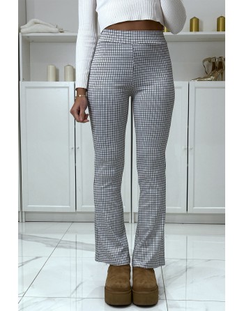 Pantalon blanc motif carreaux patte d'eph  - 1