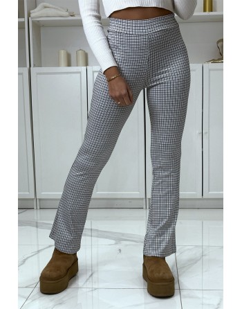 Pantalon blanc motif carreaux patte d'eph  - 2