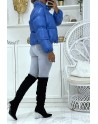 Doudoune bleu courte à manches longues et col montant couleur hyper tendance parfaite pour l'hiver - 4