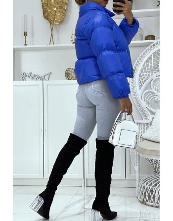 Doudoune royale courte à manches longues et col montant couleur hyper tendance parfaite pour l'hiver - 4