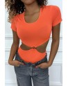 Body orange tee shirt facon trikini avec anneaux - 2