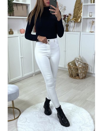 Jeans slim blanc taille haute - 1