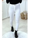 Jeans slim blanc stretch taille haute - 4