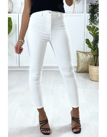 Jeans slim en blanc avec poches à l'arrière - 3