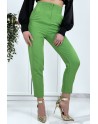 Pantalon cigarette vert anis femme - 9