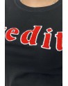 T-shirt noir avec écriture CREDIT en 3D - 4