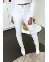 Pantalon jeans slim blanc avec poches arrières - 2