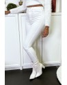 Pantalon jeans slim blanc avec poches arrières - 5