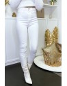 Pantalon jeans slim blanc avec poches arrières - 9