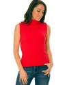 Débardeur rouge en tricot à col. F709 - 4
