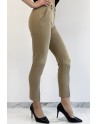 Pantalon slim camel avec poches style working girl - 5