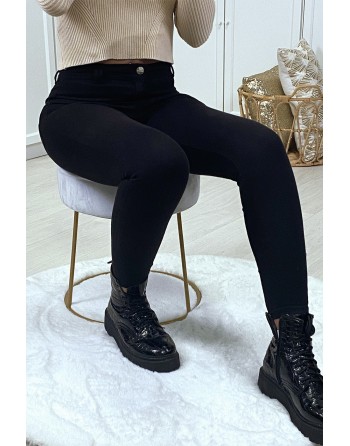 Jeans slim noir stretch taille haute - 5