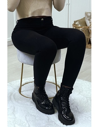 Jeans slim noir stretch taille haute - 6