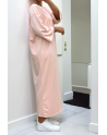 Longue robe over size en coton rose très épais - 2