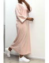 Longue robe over size en coton rose très épais - 4