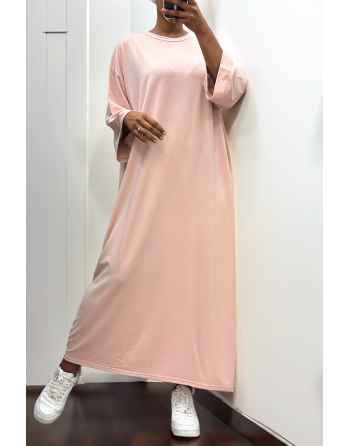 Longue robe over size en coton rose très épais - 6