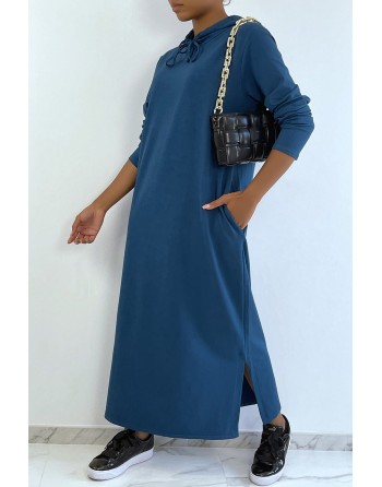 Longue robe sweat abaya canard à capuche - 2