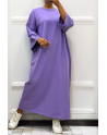Longue robe over size en coton lilas très épais - 5