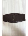 Grosse ceinture de taille en suédine choco avec élastique au dos - 3