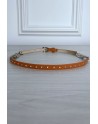 Fine ceinture orange avec accessoire et strass - 4