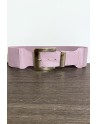 Grosse ceinture lila avec boucle argenté et élastique à la taille - 1