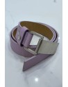 Ceinture violette effet python à boucle rectangle - 5
