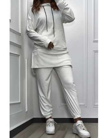 Ensemble tunique et pantalon  blanc - 1