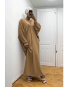 Longue robe pull over size col V Camel  - 2