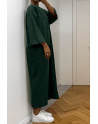 Longue robe over size en coton vert très épais - 1