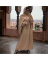 Abaya camel avec voile intégré couleur vitaminée - 5