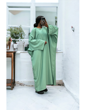 Abaya vert d'eau over size (36-52) coupe kimono - 1
