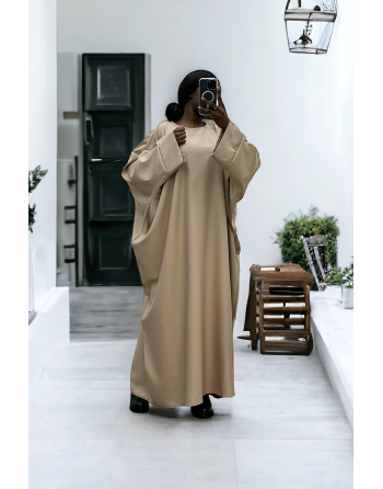 Abaya camel over size (36-52) coupe kimono - 3