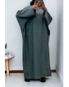 Abaya anthracite très ample (36-52) coupe kimono - 2