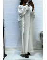 Abaya blanche très ample (36-52) coupe kimono - 2