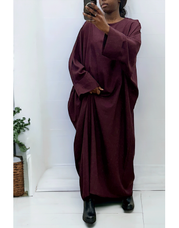 Abaya bordeaux très ample (36-52) coupe kimono - 2
