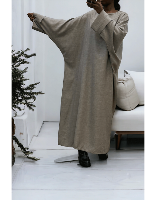 Abaya grise très ample (36-52) coupe kimono - 1