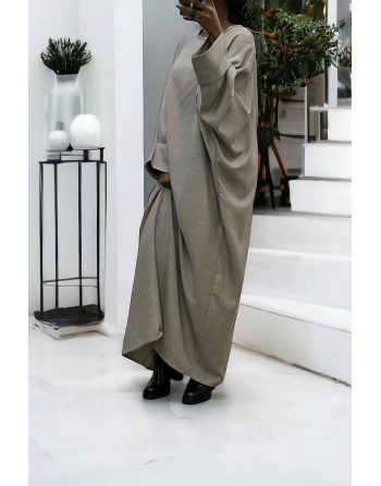 Abaya grise très ample (36-52) coupe kimono - 3
