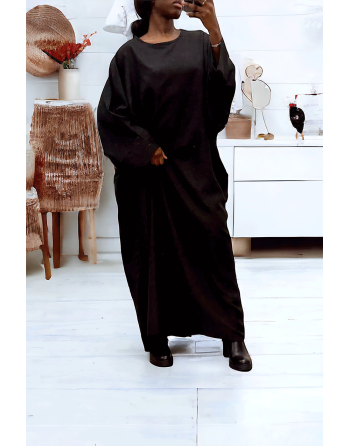 Abaya noire très ample (36-52) coupe kimono - 1