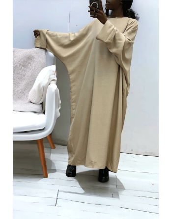Abaya beige très ample (36-52) coupe kimono - 1